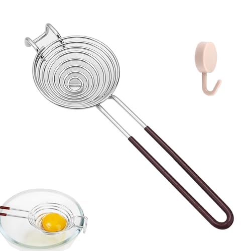 Hsyadazi Eiertrenner aus Edelstahl – Eiweiß-Trenner & Eigelb-Separator, mit praktischem Haken, spülmaschinenfest – Küchenhelfer für Backen & Kochen von Hsyadazi