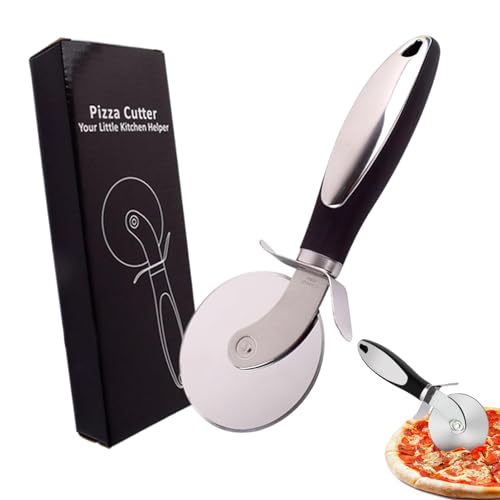 Hsyadazi Premium Pizzaschneider Edelstahl - Pizzaschneider mit rutschfestem Griff - Inkl. Aufbewahrungsbox - Spülmaschinenfest für Pizza, Kuchen & Teig (21cm) von Hsyadazi