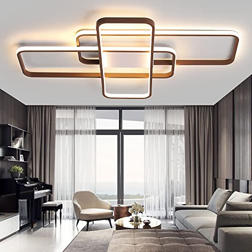 Hsyyz Deckenleuchte LED Dimmable Moderne Deckenleuchte Wohnzimmer Deckenleuchte Mit Fernbedienung Einstellbare Lichtfarbe/Helligkeit Schlafzimmer Lampe Restaurant Beleuchtung (watts, 80) von Hsyyz