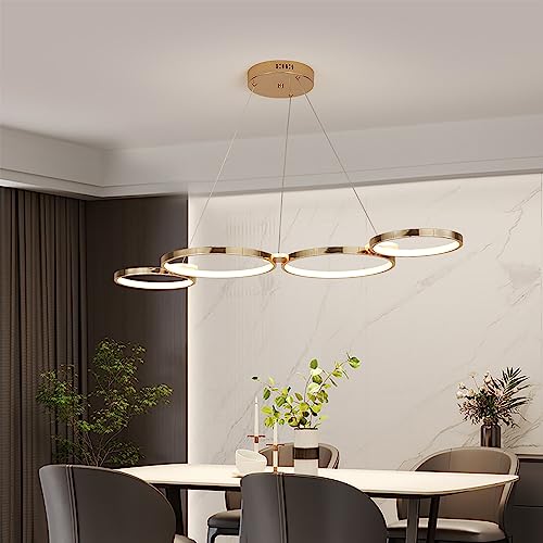 Pendelleuchte LED Esstisch Hängeleuchte Dimmbar Esszimmerlampe mit Fernbedienung,Kreativer Kronleuchter aus Aluminium,Küche Hängelampe Höhenverstellbar,Hängend Lampe für Esszimmer,Schlafzimmer,Küche von Hsyyz