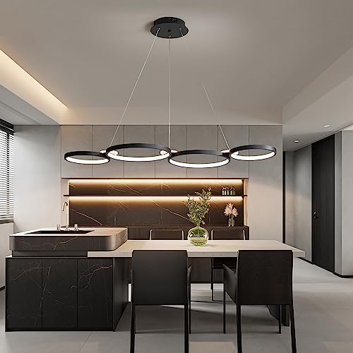 Pendelleuchte LED Esstisch Hängeleuchte Dimmbar Esszimmerlampe mit Fernbedienung,Kreativer Kronleuchter aus Aluminium,Küche Hängelampe Höhenverstellbar,Hängend Lampe für Esszimmer,Schlafzimmer,Küche von Hsyyz