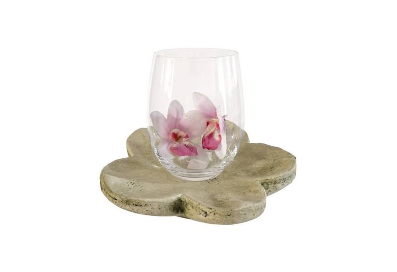 HTI-Living Windlicht Windlicht mit Untersetzer Vase (Set, 2 St., 1 Glas mit 1 Untersetzer ohne Blumendekoration), Teelichthalter von Hti-Living