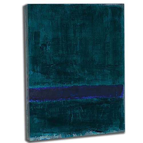 Htt-Kup-Rpp Mark Rothko《Grün blau》Bilder Leinwand Küche Wandbilder Wohnzimmer für Schlafzimmer Dekoration Wohnung Home Deko Kunstdruck fertig zum Aufhängen（55x72cm） 22x28inch,Gerahmt von Htt-Kup-Rpp