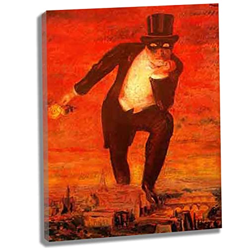 Htt-Kup-Rpp Rene Magritte《Rückkehr der Flamme》Bilder Leinwand Küche Wandbilder Wohnzimmer für Schlafzimmer Dekoration Wohnung Home Deko Kunstdruck fertig zum Aufhängen（50x65cm） 20x26inch,Gerahmt von Htt-Kup-Rpp