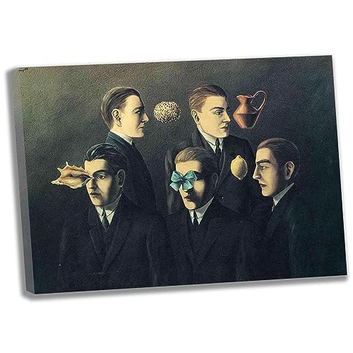 Rene Magritte《Die vertrauten Objekte》Leinwand Wandkunst Bilder Drucke für Wohnzimmer Schlafzimmer Kunst Büro Kinderzimmer Home Decor Bereit zum Aufhängen(Gerahmt,（20x28cm） 8x11inch) von Htt-Kup-Rpp