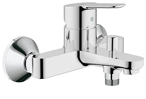 Badewannenarmatur (Duscharmatur für die Badewanne, Mischbatterie mit automatischer Umstellung Wanne/Brause, mit integriertem Rücklaufventil, S-Anschlüsse), chrom von Httxyp