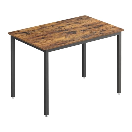 Httxyp Esstisch, Küchentisch, 70 x 110 x 77 cm, Esszimmertisch für 4 Personen, Tisch Wohnzimmer, Schreibtisch, für Esszimmer, Küche, Industrie-Design, vintagebraun-Mattschwarz von Httxyp