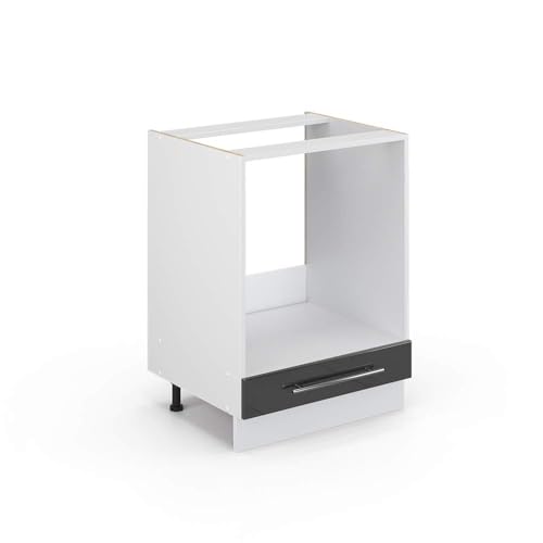Httxyp Herdumbauschrank, Anthrazit Hochglanz/Weiß, 60 cm ohne Arbeitsplatte von Httxyp