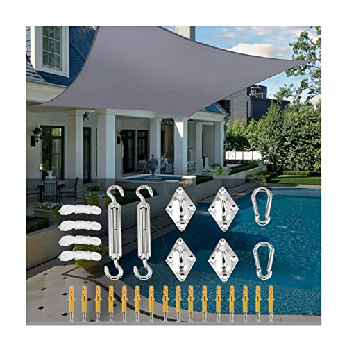 3x5m Gray Shade Sail Rectangle Canopy Durable Fabric Sunscreen Awning UV Block Waterproof Sun Shade Sail with Fixing Kit for Outdoor Patio Garden Backyard Balcony HuAnGaF von HuAnGaF