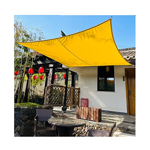 8'x10' Rectangle Sun Shade Sail Canopy Awning Shelter Sunscreen Fabric Waterproof UV Block UV Wear-Resistance for Outdoor Summer Patio Carport Garden, Mango Yellow HuAnGaF von HuAnGaF
