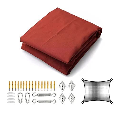 Sun Shade Sail Sunshade Cloth Rectangle Awning Canopy Sunscreen Fabric with Fixing Kit 98% UV Block Waterproof for Garden Patio Balcony Outdoor Carport, Rust Red HuAnGaF von HuAnGaF