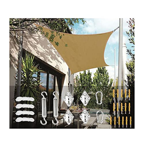 Sunshade Cloth Shade Sail Multi-Size Rectangle Sun Shade Sail Sunscreen Awning Sun Canopy Waterproof 98% UV Block with Fixing Kit for Outdoor Garden Patio Party Camping Pool, Sand HuAnGaF von HuAnGaF
