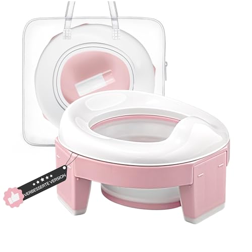 HuBorns - Faltbarer Toilettensitz Kinder - Mobile Toilette für Unterwegs Auto Leicht zu Verstauen - Potty Training Toilet mit 10 Einwegbeuteln Inklusive - Portable Potty für das Töpfchen Training von HuBorns