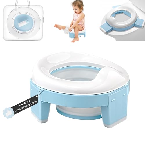 HuBorns - Faltbarer Toilettensitz Kinder - Mobile Toilette für Unterwegs Auto Leicht zu Verstauen - Potty Training Toilet mit 10 Einwegbeuteln Inklusive - Portable Potty für das Töpfchen Training von HuBorns