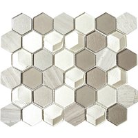 HuH Mosaik Mosaikfliese »Hexa«, BxL: 30 x 26 cm, Wandbelag - grau HuH Mosaik Mosaikfliese »Hexa«, BxL: 30 x 26 cm, Wandbelag - grau von HuH Mosaik