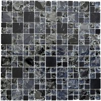 HuH Mosaik Mosaikfliese »Ice Cube«, BxL: 30,5 x 30,5 cm, Wandbelag - schwarz von HuH Mosaik