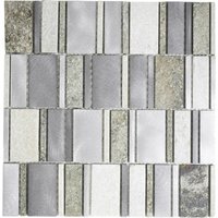 HuH Mosaik Mosaikfliese »Urban-Mix«, BxL: 29,4 x 29,8 cm, Wandbelag - silberfarben HuH Mosaik Mosaikfliese »Urban-Mix«, BxL: 29,4 x 29,8 cm, Wandbelag - silberfarben von HuH Mosaik
