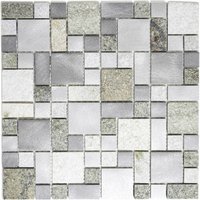 HuH Mosaik Mosaikfliese »Urban-Mix«, BxL: 30 x 30 cm, Wandbelag - silberfarben HuH Mosaik Mosaikfliese »Urban-Mix«, BxL: 30 x 30 cm, Wandbelag - silberfarben von HuH Mosaik