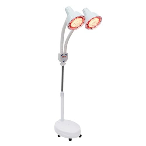 275W Infrarotlampe 220V, Rotlichtlampe Doppelkopf Therapielampe mit Doppellagiger Lampenschirm mit Verbrühungsschutz und Rädern, Rotlichtlampe Wärmelampe für zu Hause, Massage und Schönheitspflege 275W Infrarotlampe 220V, Rotlichtlampe Doppelkopf Therapielampe mit Doppellagiger Lampenschirm mit Verbrühungsschutz und Rädern, Rotlichtlampe Wärmelampe für zu Hause, Massage und Schönheitspflege von HuKaiL