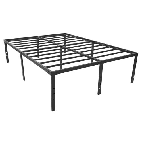 HuKaiL Doppelbettgestell, 189x135x45.72cm, Bettgestell Klappbett Metallbett mit 500kg Tragkraft, Gästebett Bed Frame Schlafsofa mit Unterbettstauraum und Anti-Rutsch-Pads für 189*135cm Matratzengröße von HuKaiL