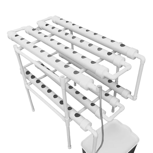 Hydroponic Grow Kit, Zweischichtige 72 Standorte PVC-U Growing System Anbausystem mit Automatische Bewässerung, Soilless Hydroponic System für Garten Balkon Anbau von Gemüse und Früchten, 98*55*72cm Hydroponic Grow Kit, Zweischichtige 72 Standorte PVC-U Growing System Anbausystem mit Automatische Bewässerung, Soilless Hydroponic System für Garten Balkon Anbau von Gemüse und Früchten, 98*55*72cm von HuKaiL