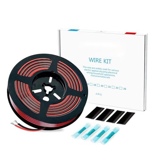 2,07 mm² Silikon Elektronik Kabe, Elektrischer Draht Kabel- 14 AWG Silikon Draht 5,2Meter (2,6 Meter Schwarz und 2,6 Meter Rot) hochtemperaturbeständiger verseilter verzinnter Kupferdraht von HuLuWa