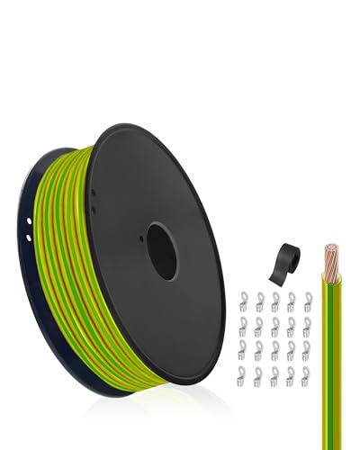 Erdungskabel 4mm² 50m Schutzleiter Litze Mit 56x0,3mm Feindrähten | H07V-K Grün-Gelb PVC-Isolierung Für PE-Erdungsanschlüsse, Industrieelektrik & Hausinstallation Erdungskabel 4mm² 50m Schutzleiter Litze Mit 56x0,3mm Feindrähten | H07V-K Grün-Gelb PVC-Isolierung Für PE-Erdungsanschlüsse, Industrieelektrik & Hausinstallation von HuLuWa