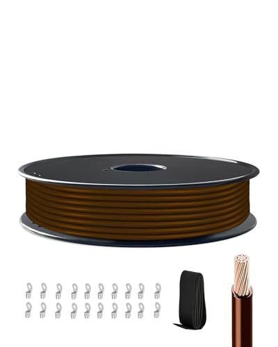 H07V-K Braun 2.5mm² 50m Installationskabel | 49x0.254mm Kupferlitze mit 3.8mm Ø + Zubehörset | Einzeldraht für feste Verlegung in Unterputzdosen, Gewerbe & Hausinstallation von HuLuWa