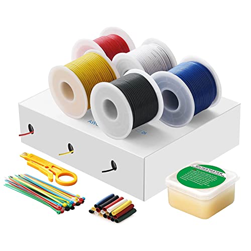 HuLuWa-22AWG 0,34mm²Elektrischer Draht Kabel kit 5Farbe Spule 8 Meter Each draht verzinntes kupfer litzen,Inklusive Lötpaste und anderem Zubehör Für DIY-Modelle Lampen Haushaltsgeräte Messgeräte usw. HuLuWa-22AWG 0,34mm²Elektrischer Draht Kabel kit 5Farbe Spule 8 Meter Each draht verzinntes kupfer litzen,Inklusive Lötpaste und anderem Zubehör Für DIY-Modelle Lampen Haushaltsgeräte Messgeräte usw. von HuLuWa