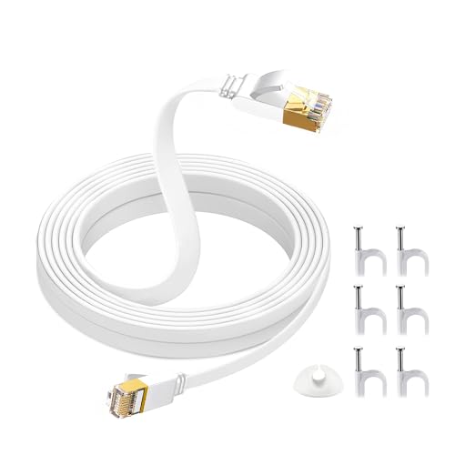 HuLuWa CAT 7 Netzwerkkabel,Netzwerkkabel Flach Lan kabel 3 Meter,Patchkabel Cat 7,Gigabit Ethernet,RJ45 kabel für PS5/4 Router Modem TV Laptop von HuLuWa