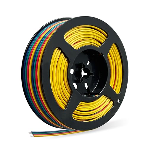 HuLuWa LED Verlängerungskabel, RGB Verlängerungskabel,LED Strip Extension Kabel- 20AWG 5 Meter 4 Polig 2V DC Elektrokabel 4 Farben für LED Strip RGB5050 /RGB3528 /RGB2835 von HuLuWa