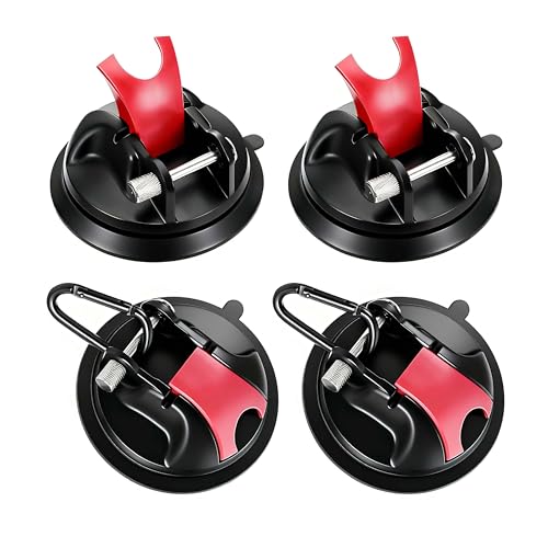 4 Stück Saugnapf Haken – Hochfeste Saugnäpfe (30 KG Tragkraft!) – universell für Camping, Wohnmobil, Küche, Bad – Super Halt auf glatten/rauen Oberflächen – Robustes 4er Saugnapf Camping Set von HuaCommerce