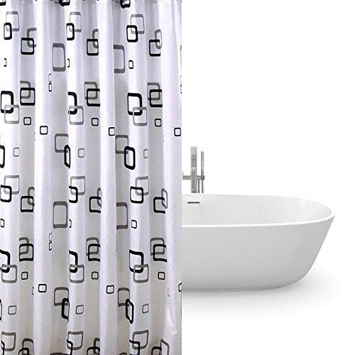 HuaForCity Duschvorhang 180 x 220 Halbtransparente Wasserdicht Anti schimmel Badezimmer mit 12 Duschvorhangringe Bad Vorhang Badewanne Anti Bakteriell Schön Vorhang Waterproof PEVA Shower Curtain von HuaForCity