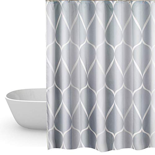 HuaForCity Duschvorhang 220x200cm Textil,Anti-Schimmel Badvorhang 200cm höhe für Badezimmer,Waschbarer Shower Curtain mit 12 Ringe von HuaForCity