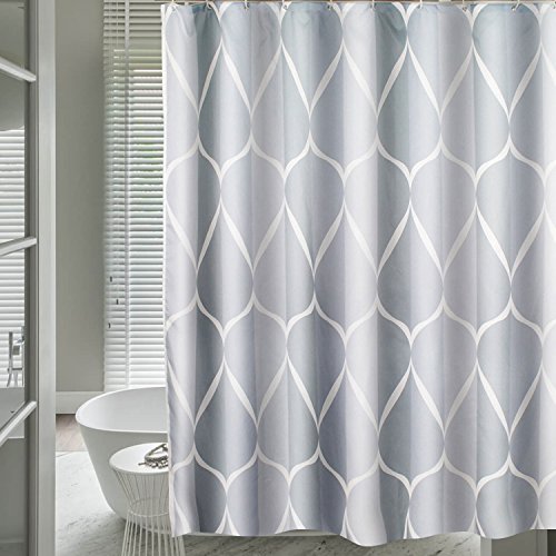 HuaForCity Duschvorhang 240x200cm Textil,Anti-Schimmel Badvorhang 200cm höhe für Badezimmer,Waschbarer Shower Curtain mit 12 Ringe von HuaForCity