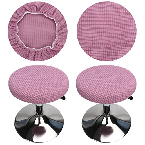 HuaLiSiJi Hockerbezug Rund 30-40cm Bezug Hocker Rund Elastischer Hocker Rundbezug, Waschbar Pflegeleicht Weich und Langlebig,für Runde Oder Quadratische Hocke (2 Stück Violett) von HuaLiSiJi