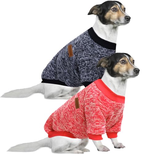 HuaLiSiJi 4XL Hundepullover Grosse Hunde Sweatshirt Kapuzenpullis für Große Hunde, Warm und Leicht, Mit Einer Weichen Textur, Elastizität Leicht zu Tragen (Rot+Navy Blau) von HuaLiSiJi