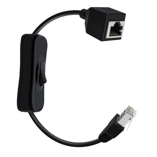 HuaLiSiJi Ethernet Kabel Cat6 mit Ein/Aus-Schalter Gigabit Netzwerkabel RJ45 Stecker auf Buchse, Unterstützung Cat5e / Cat5 für Router, Modem usw (Gerade Kopf, 0.6 m) von HuaLiSiJi
