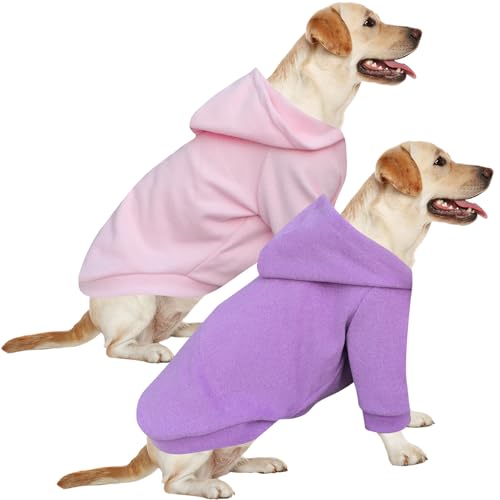 HuaLiSiJi Hunde Hoodie Hund Kapuzenpullis Groß Hundepullover Grosse Hunde Hundepullover Groß, Warm und Leicht, Mit Einer Weichen Textur, Leicht zu Tragen und Hellen Farben (4XL, Rosa+Lila) von HuaLiSiJi