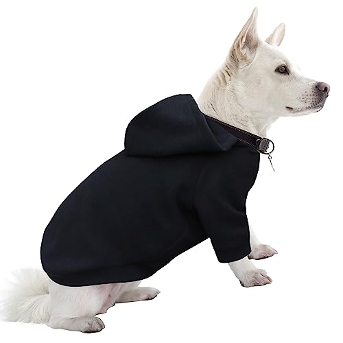HuaLiSiJi Hunde Hoodie Hund Kapuzenpullis Groß Hundepullover Grosse Hunde Hundepullover Groß, Warm und Leicht, Mit Einer Weichen Textur, Leicht zu Tragen und Hellen Farben (4XL, Schwarz) von HuaLiSiJi