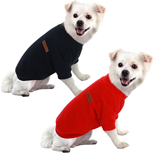 HuaLiSiJi Hundepullover Fleece Hundepullover Groß Hunde Sweatshirt, Warm und Leicht, Mit Einer Weichen Textur, Leicht zu Tragen und Hellen Farben (3XL, Rot+Navy Blau) von HuaLiSiJi