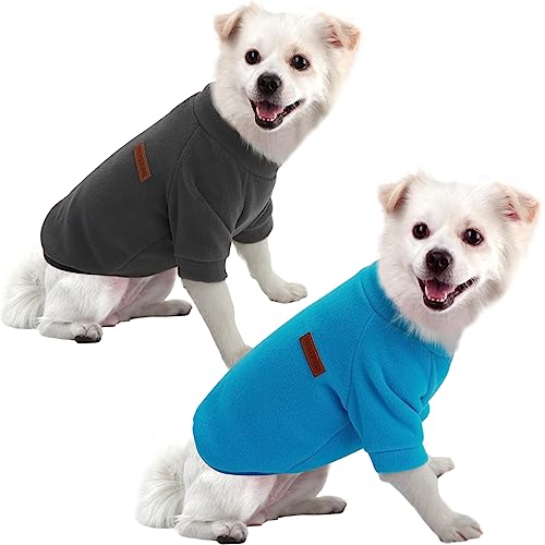 HuaLiSiJi Hundepullover Fleece Kleine Hunde Hoodie Chihuahua Kleidung Hundepullover Chihuahua Hunde Sweatshirt, Warm und Leicht, mit Einer Weichen Textur, Leicht zu Tragen (XXL, Blau+Grau) von HuaLiSiJi