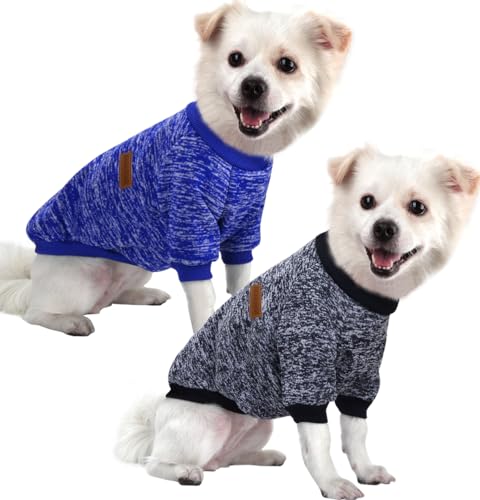 HuaLiSiJi Hundepullover Grosse Hunde Hundepullover Französische Bulldogge, Warm und Leicht, Mit Einer Weichen Textur, Elastizität Leicht zu Tragen (Dark Blue+Navy Blau, 3XL) von HuaLiSiJi