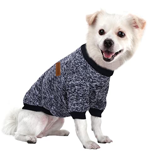 HuaLiSiJi Hundepullover Kleine Hunde Chihuahua Kleidung Welpen, Warm und Leicht, Mit Einer Weichen Textur, Elastizität Leicht zu Tragen (Navy Blau, XS) von HuaLiSiJi