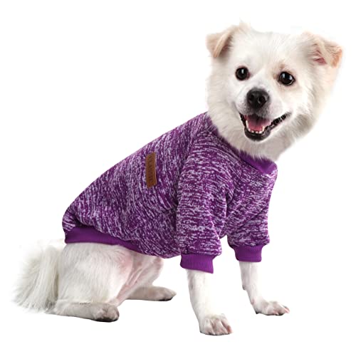 HuaLiSiJi Hundepullover Kleine Hunde Sweatshirt Hoodie Kapuzenpullis, Elastizität Warm und Leicht, Mit Einer Weichen Textur, Leicht zu Tragen (Lila, S) von HuaLiSiJi