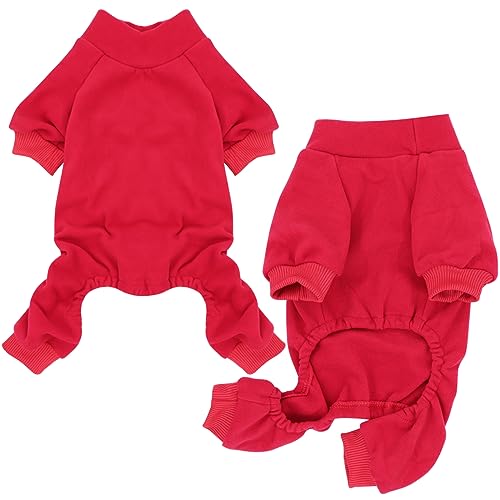 HuaLiSiJi Hundepyjama Kleine Hunde,Elastisch und Bequem Weich und Warm Einfach an und Auszuziehen für Kleine und Mittelgroße Hunde Geeignet (3XL, Rot) von HuaLiSiJi