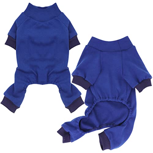 HuaLiSiJi Hundepyjama Kleine Hunde,Elastisch und Bequem Weich und Warm Einfach an und Auszuziehen für Kleine und Mittelgroße Hunde Geeignet (XXL, Navy Blau) von HuaLiSiJi