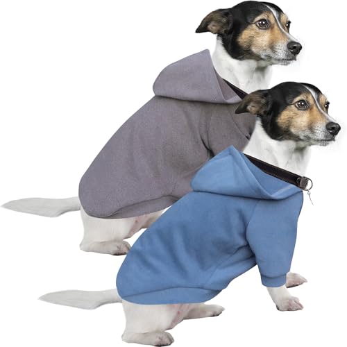 HuaLiSiJi Kapuzenpulli für Hunde Hundepullover Kleine Hunde Chihuahua Kleidung Welpen Hunde Hoodie, Warm und Leicht, Mit Einer Weichen Textur, Leicht zu Tragen und Hellen Farben (S,Grau+Haze Blue) von HuaLiSiJi