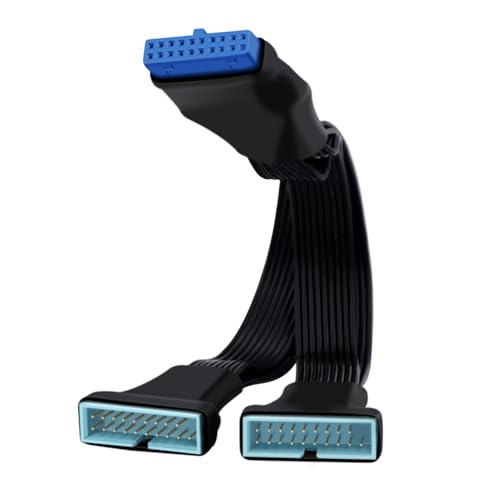 HuaLiSiJi Motherboard USB 3.0 19pin Header 1 zu 2 Verlängerung Splitter Kabel, USB 3.0 19/20-poliger Stecker auf Buchse für PC DIY(15.5cm) von HuaLiSiJi