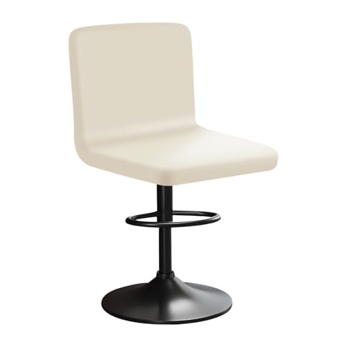 HuaLiSiJi Stretch Barhocker Stuhlhussen Bezüge Bezug Barhocker mit Lehne Samt Bar Stuhlhussen, Luxuriöser Stoff，Einer Weichen Textur, Dehnbar Knitterfrei Waschbar Staubdicht (1, Beige) von HuaLiSiJi